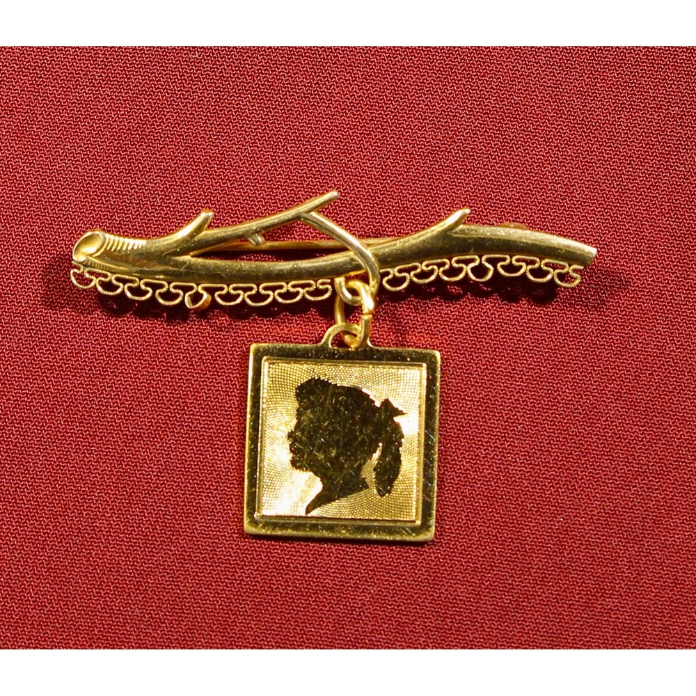 Vintage Forstner 1/20 12KT GF brooch With a silhouette Profile. (A4)